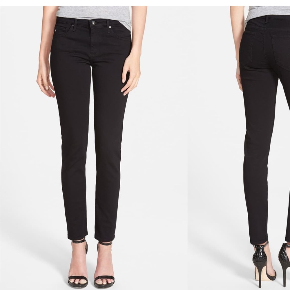 AG mid rise cigarette prima black jeans